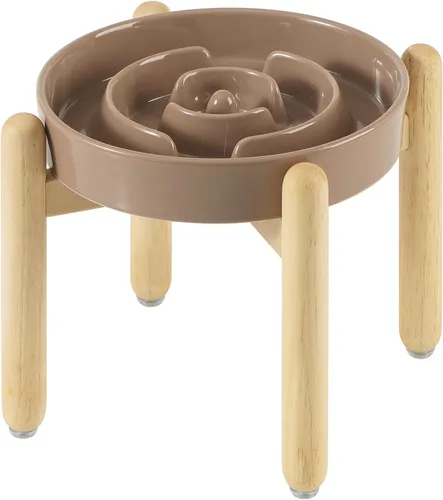 Vista 55 de Havniva Cuencos elevados para perros de alimentación lenta, 6.1 pulgadas 1 x café marrón - C