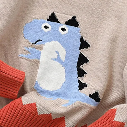 Vista 4 de Boys Girls Long Sleeve Sweater Baby Fall Winter Knit Sweatshirt for 1 to 5Y Pullover Collar Tops