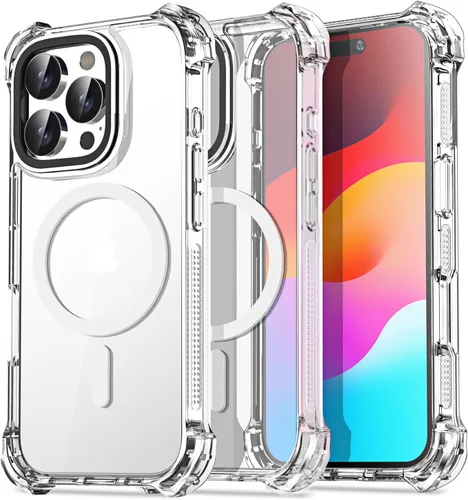 Vista 44 de AICase Funda Rebote Rosa Neón Brillante Compatible con iPhone 15, Transparente a Prueba de Impactos Resistente a Golpes Linda Femenina Adolescente