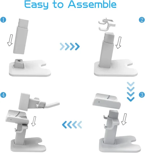 Vista 6 de Lengneoi VR Stand Headset Display Holder and Controller Mount Station for MetaOculus Quest 2QuestRift SValve IndexHP Reverb G2 Headset and Touch