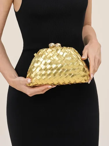 Vista 2 de CHUNLI Dressy Woven Clutch Purses for Women Evening Wedding Formal Occasion,Dumpling Crossbody Shoulder Handbags for Women