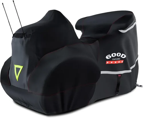 Vista 9 de Funda para motocicleta 600D resistente para todas las estaciones, universal, impermeable, protección solar al aire libre, duradera, reflectante Negro