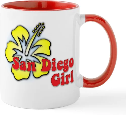 Vista 28 de CafePress I Love San Diego - Taza de café de cerámica (11.0 fl oz)