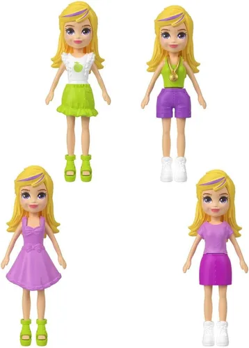 Vista 3 de Polly Pocket Juego de llaveros para muñecas y mascotas, accesorios de moda con temática de frutas y dijes para bolsas