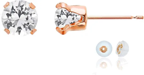 Vista 34 de Aretes de tuerca de plata de ley 925 chapados en oro de 14 quilates macizo, oro amarillo, blanco o rosa de 0.236 in Amatista