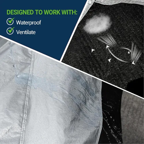 Vista 5 de Season Guard Ultimate Plus - Funda para automóvil, 100% aluminio impermeable con forro polar de algodón y tela transpirable con dos correas