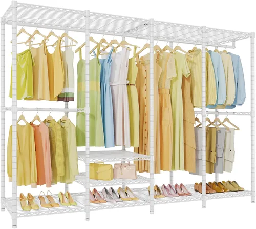 Vista 13 de VIPEK V40 Perchero de Ropa Mediano de Servicio Pesado Perchero de Ropa para Colgar Ropa, Percheros de Ropa Multifuncionales para Dormitorio