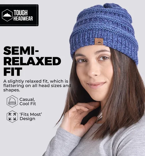 Vista 28 de Gorro de punto para mujer, cálido y suave, elástico, para clima frío de Tough Headwear