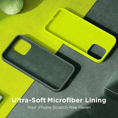 Vista 5 de Cordking Funda diseñada para iPhone 15 Pro Max, funda de silicona ultradelgada a prueba de golpes con [forro de microfibra suave antiarañazos], 6.7