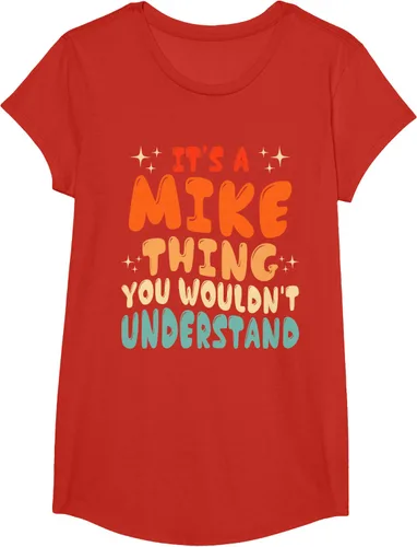 Vista 53 de Camiseta retro de los años 80 con texto en inglés "It's A Mike Thing You Wouldn't Understand", Negro