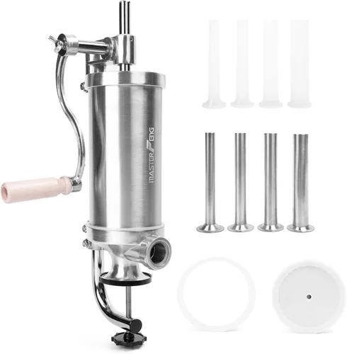 Vista 8 de Máquina vertical de relleno de acero inoxidable de 2.5 libras con 8 embudos de relleno y 1 pistón de silicona