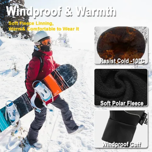 Vista 7 de Weitars Guantes de invierno para hombres y mujeres, guantes impermeables, guantes térmicos para el trabajo, guantes deportivos para correr