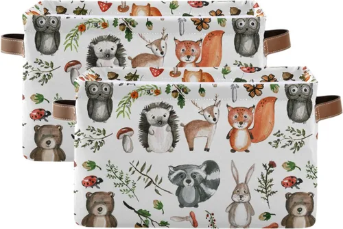 Vista 9 de senya Cesta de almacenamiento de 2 piezas, bolsa de ropa plegable grande rectangular de tela plegable para la ropa sucia, cubo de lavado plegable Fox