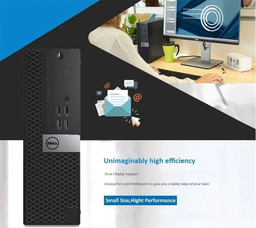 Vista 7 de Dell Optiplex 3040 SFF PC de escritorio para negocios, Windows 11 Pro de 64 bits, procesador Core i5-6500, 8 GB de RAM, unidad de estado sólido