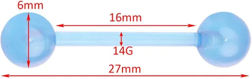 Vista 3 de Oasis Plus - 10 piercings para pezón, 0.49oz, brillan en la oscuridad, flexibles y bioplásticos, bolas de acrílico de 0.236in