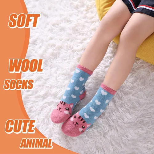 Vista 4 de Kids Wool Hiking Socks for Girls Boys Toddlers Thick Winter Warm Thermal Boot Socks