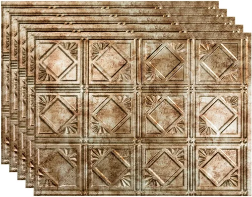 Vista 41 de FASÄDE Vinilo decorativo de estilo tradicional / patrón 4 de 18 x 24 pulgadas en muro en bronce antiguo (paquete de 5)