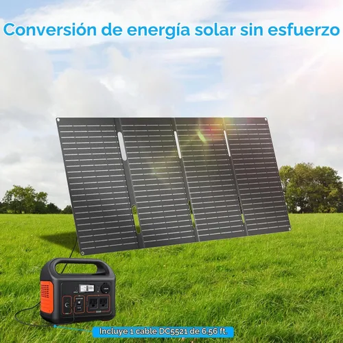 Vista 7 de Ecosonique - Cargador de paneles solares plegables portátiles de 60 W, carga rápida con USB-C PD3.0 USB-A QC3.0 DC 18V Salida ETFE Revestimiento