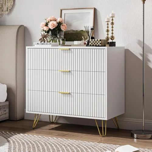Vista 12 de MAISONARIA Cómoda negra para dormitorio, cómoda de 4 cajones con asas de metal dorado y cómodas, cómodas para pasillo, dormitorio