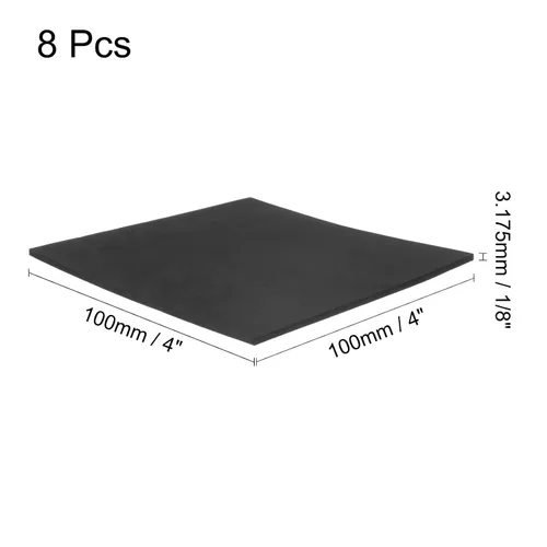 Vista 2 de uxcell 8 hojas de acolchado de espuma adhesiva de 1/8 pulgadas de grosor x 4 pulgadas de largo, cuadradas, autoadhesivas, antideslizantes