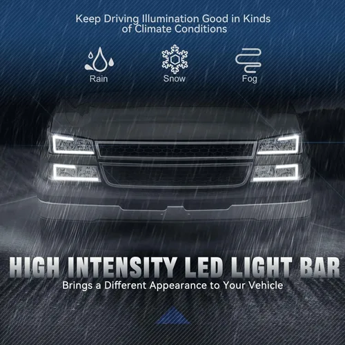 Vista 4 de Auto Dynasty 4 piezas lámparas LED DRL para faros delanteros compatibles con Chevy Silverado Avalanche 1500 2500 3500 03 04 05 06 / Chevy Silverado