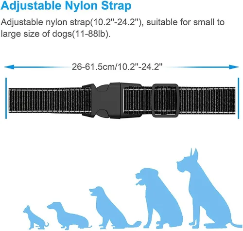 Vista 5 de Collar antiladridos para perro, 7 niveles ajustables de sensibilidad e intensidad, doble modo antiladridos recargable, impermeable, reflectante, sin
