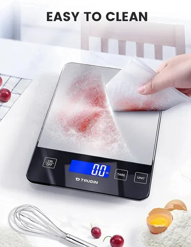 Vista 7 de Báscula de alimentos de 33 libras, báscula digital de cocina de grado NASA, mide con precisión gramos y onzas para hornear y cocinar, vidrio