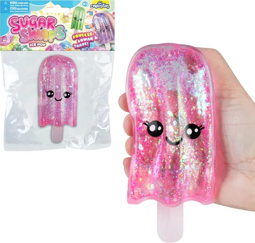 Vista 5 de ORB Sugar Swaps Ice Pop Popsicle Squishy Toy 2 Pack - Rosa y Naranja