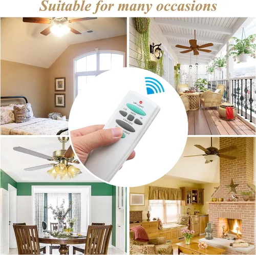 Vista 8 de Kit de control remoto universal para ventilador de techo, repuesto para Hampton Bay Hunter Compatible with Harbor Breeze, UC7078T UC7067RC