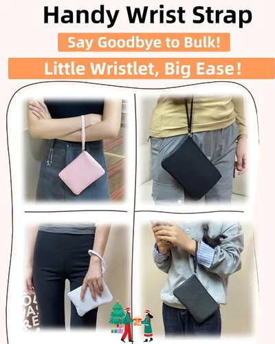Vista 5 de Paquete de 2 pequeñas bolsas de maquillaje con cremallera para bolso, lápiz labial, organizador de maquillaje de viaje para mujeres, productos Negro