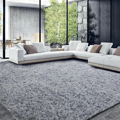 Vista 14 de HOMBYS - Alfombra peluda de 9 x 12 pies, alfombra de pelo sintético ultra suave y grande, alfombra antideslizante para dormitorio y sala de estar