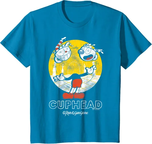 Vista 6 de Cuphead Camiseta con Mugman Head Malabarismo Negro