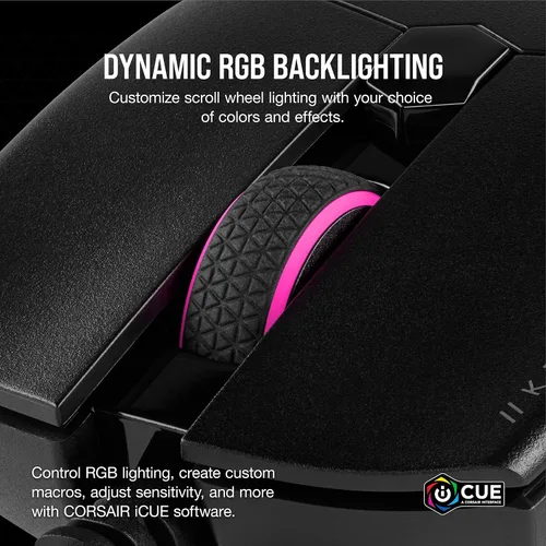 Vista 6 de Corsair KATAR PRO - Mouse ultraligero para juegos mouse FPSMOBA forma simétrica sensor óptico de 12400 DPI 6 botones programables enchufar y jugar