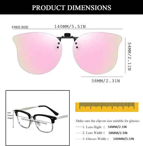 Vista 11 de Gafas de sol polarizadas con clip de ojo de gato, antirreflejos, protección UV, gafas de sol de gran tamaño sobre gafas graduadas