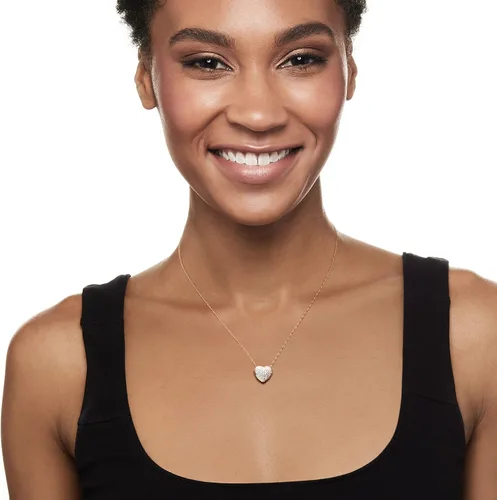 Vista 2 de Ross-Simons 025 ct tw Diamond Heart Pendant Necklace