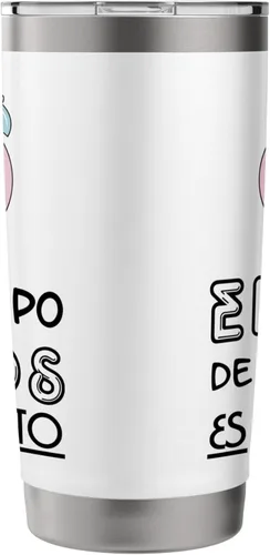 Vista 4 de El tiempo de Dios es perfecto - Vaso aislado de acero inoxidable Blanco