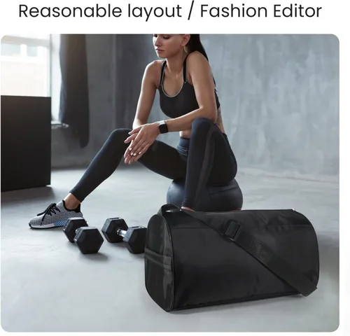 Vista 5 de C&F BOGMOST Pequeña bolsa de gimnasio para mujeres y hombres, pequeña bolsa de lona ligera, bolsa de viaje, bolsa de deporte impermeable
