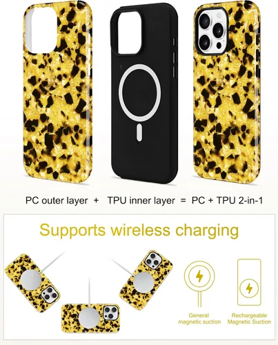 Vista 59 de Jusy Funda compatible con MagSafe con estampado de caparazón de tortuga marrón para iPhone 7/8/SE, cubierta protectora de TPU suave magnética