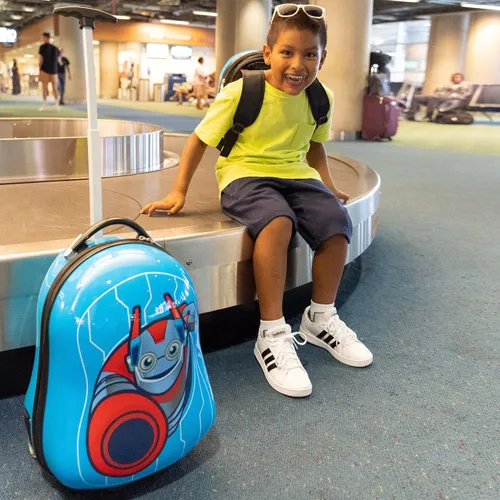 Vista 7 de KIDDIETOTES Conjuntos de equipaje y mochila, Azul, Robot