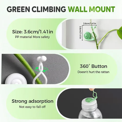 Vista 2 de Clips de pared para escalada de plantas, clips de soporte para plantas 2025, clips de jardín reutilizables, clips de soporte para plantas