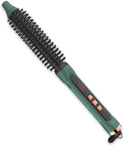 Vista 9 de BANGMENG Mini cepillo térmico redondo, cepillo de volumen de barril de 0.35 pulgadas para peinar con calor para cabello corto, delgado, rizado