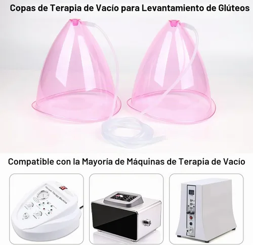 Vista 6 de weiwei Ventosas para glúteos de 7.1 fl oz y 6.1 fl oz, accesorios para máquina de ventosas de terapia de vacío XL, tazas de vacío para glúteos
