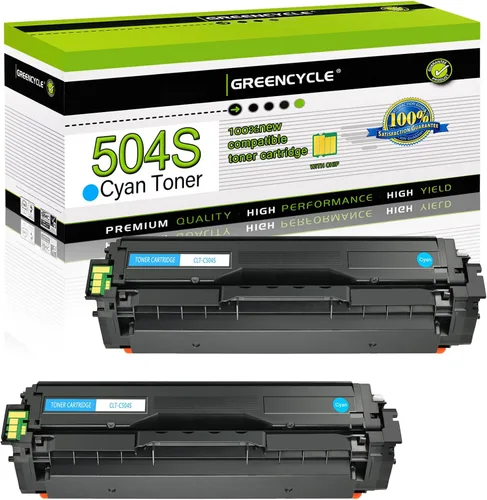 Vista 11 de GREENCYCLE 504S CLT-504S - Juego de 4 cartuchos de tóner K/C/M/Y compatibles con Samsung CLT-504S CLT504S CLT-K504S para Xpress C1860FW C1810W Cian