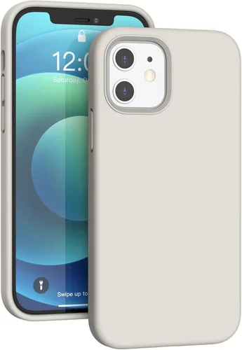 Vista 267 de Funda de silicona líquida compatible con iPhone 12 Pro Max 6.7 pulgadas, funda de gel de protección completa con forro de microfibra, funda