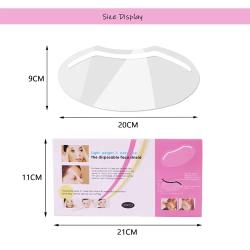Vista 3 de 50 protectores faciales de ducha, protector facial desechable transparente para ducha, corte de pelo, laca para el cabello y extensiones