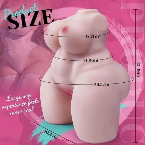 Vista 5 de Muñeca sexual BBW de 9.8 libras, masturbador masculino con culo grande y tetas, juguete sexual masculino para vagina y anal realista en 3D