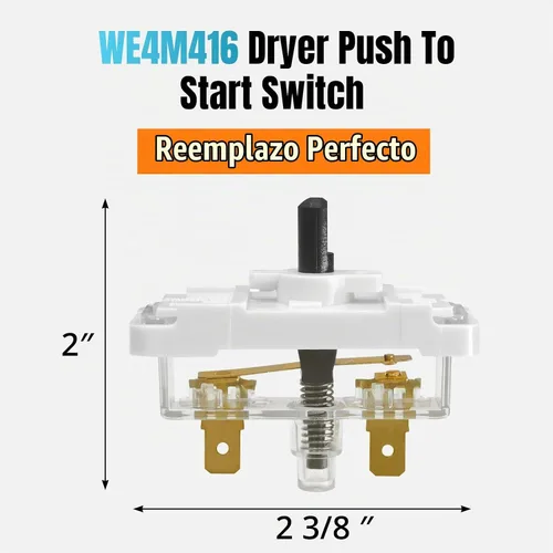 Vista 2 de WE4M416 Secadora Push to Start Interruptor apto para GE Hotpoint Kenmore Dryer
