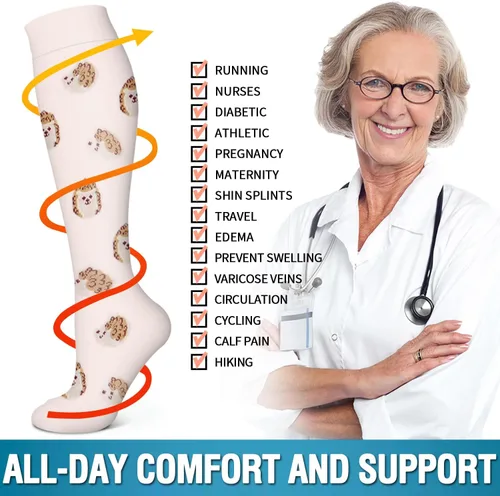 Vista 79 de Bluemaple 6 Pack Copper Compression Socks for Women and Men Circulation-Best Support for Medical, Running,Nursing,Athletic