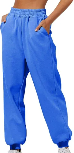 Vista 3 de Pantalones deportivos holgados para mujeres altas de cintura alta con bolsillos, cómodos pantalones de correr de cintura alta, holgados