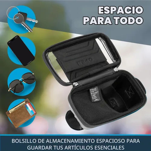 Vista 3 de Roam Soporte universal para teléfono para bicicleta + funda de almacenamiento impermeable con cremallera, se adapta a teléfonos inteligentes